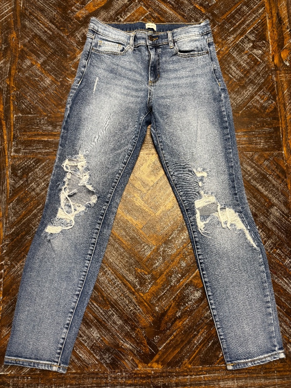 Sneak Peek Distressed Skinny Jeans Women’s Size 5/27 Medium Wash Stretch Denim